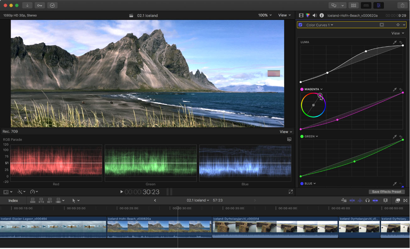 A screenshot of video editing software timeline